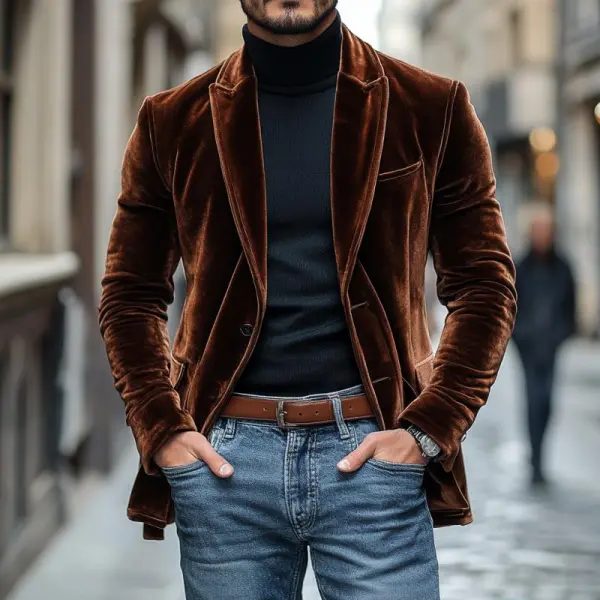 Easy Tailored Velvet Blazer
