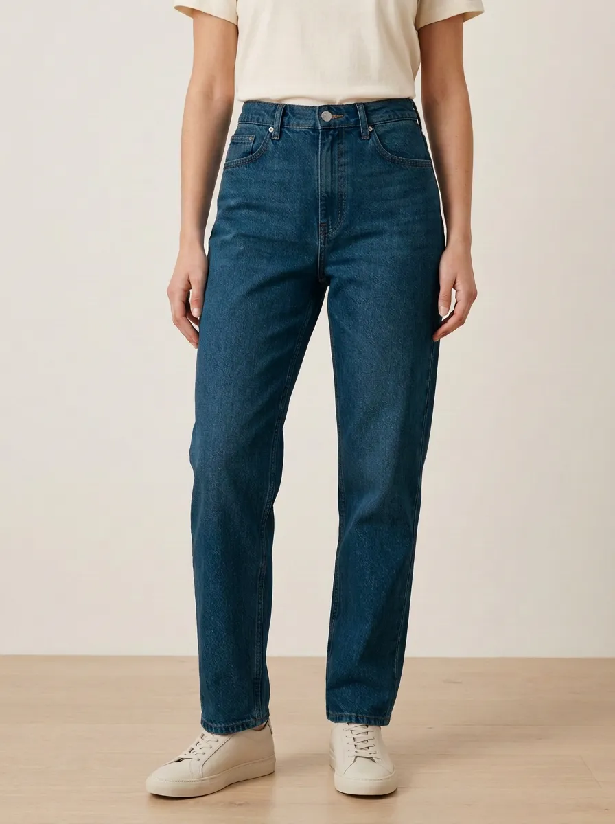 Relaxed High-Rise Casual Denim Jeans