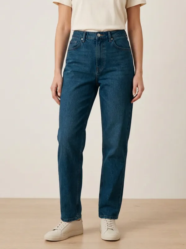 Relaxed High-Rise Casual Denim Jeans