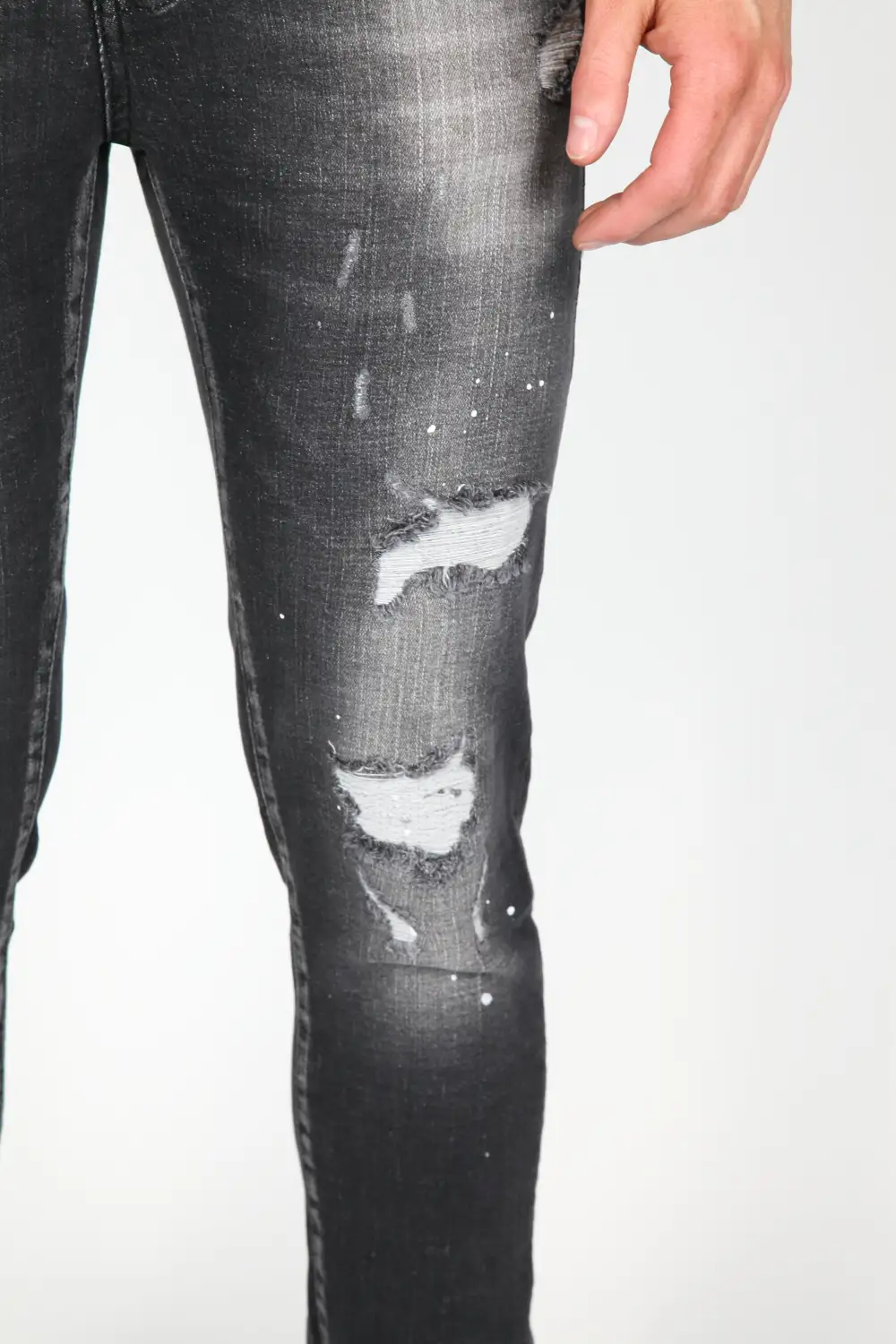 Modern Paint Detail Smart Fit Distressed Ripped Jeans