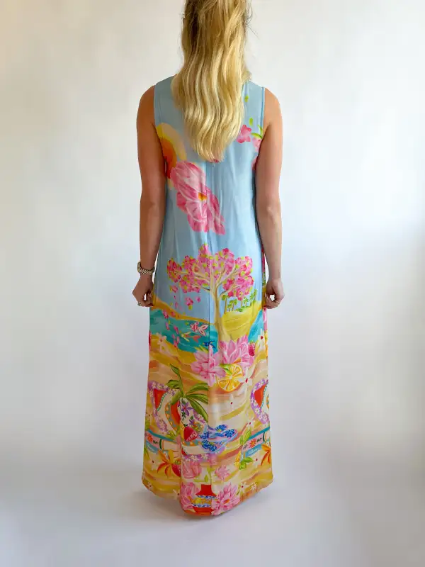 Sleeveless Maxi Detail Dress Silhouette