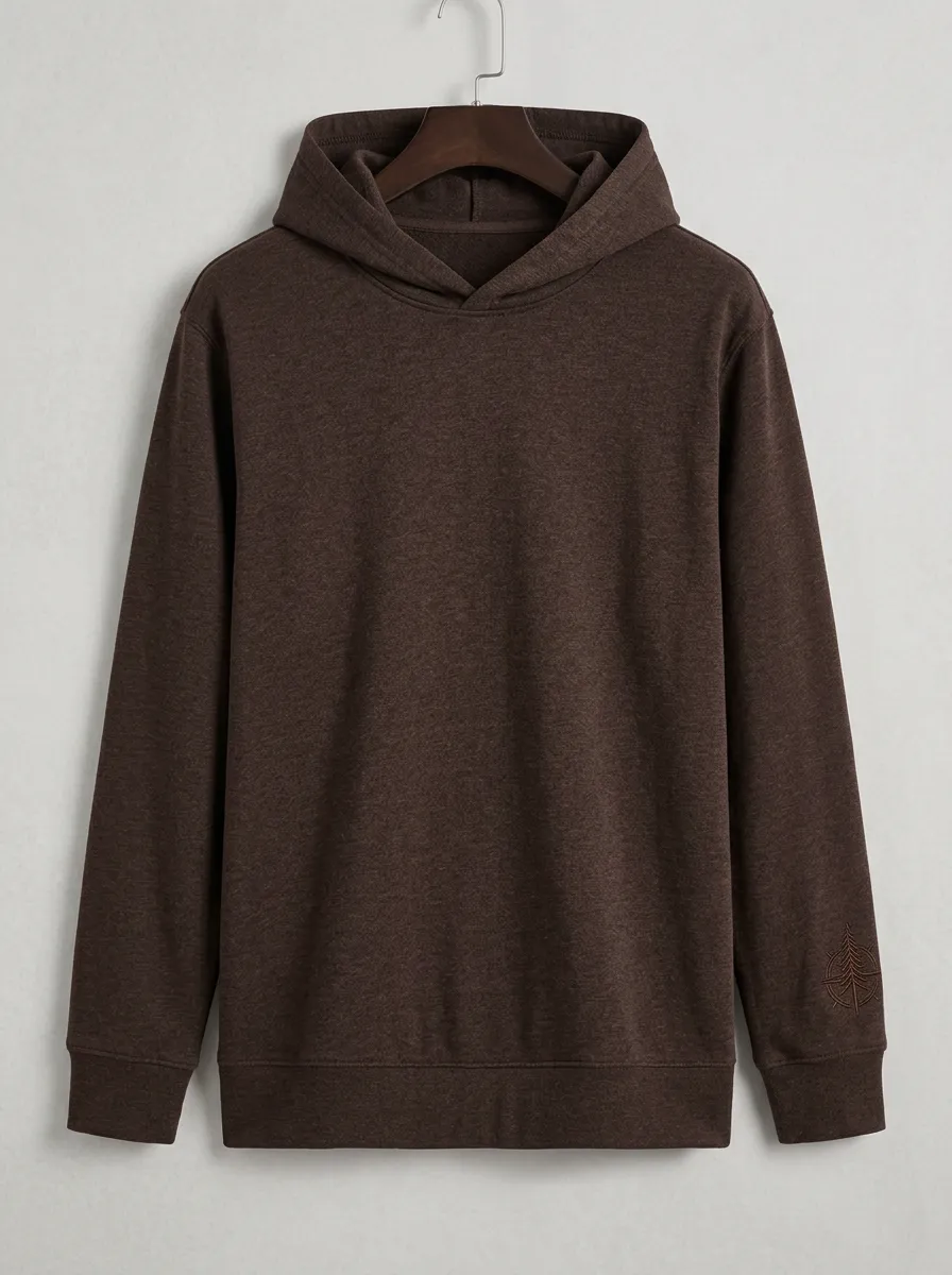 Men's Pine Tree Compass Graphic Pullover Overlap-Neck Hoodie