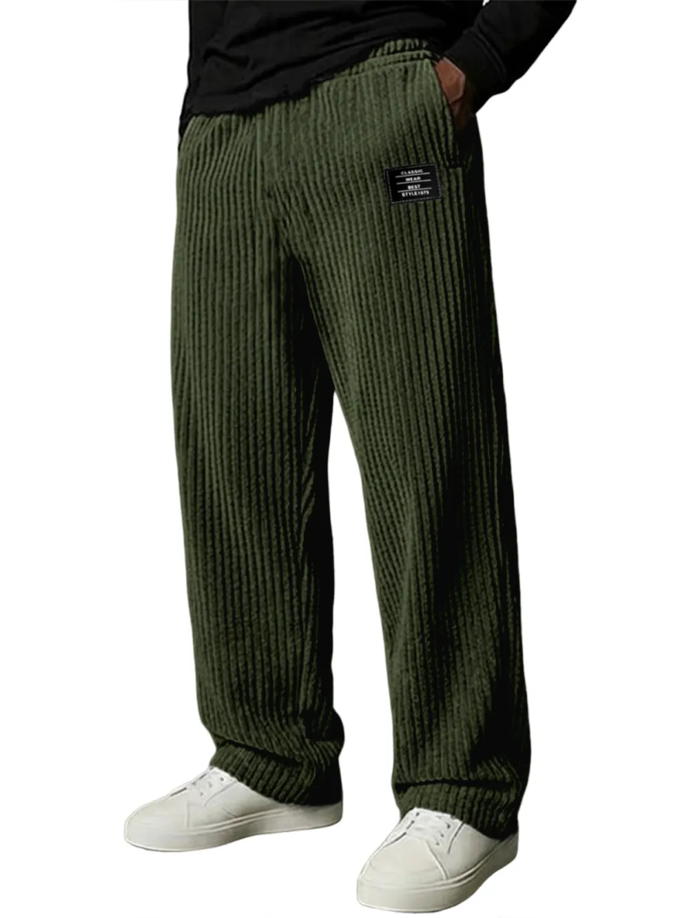 Corduroy Striped Seamed Trousers