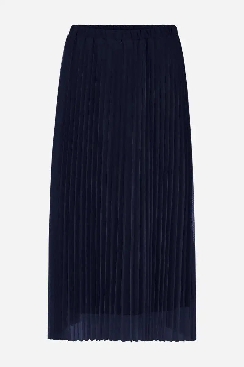 Tulle Pleated Midi Skirt
