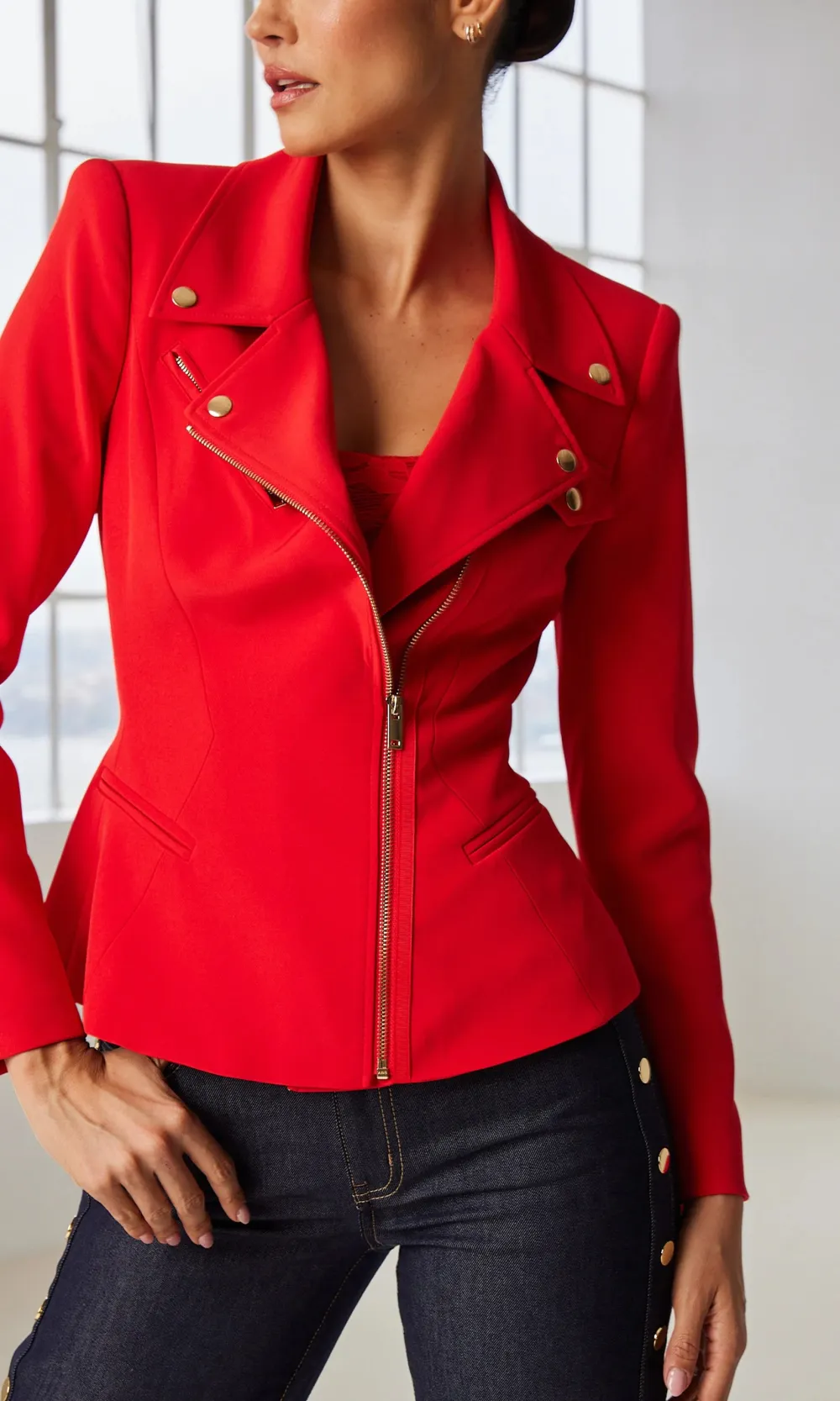 Crepe Moto Jacket