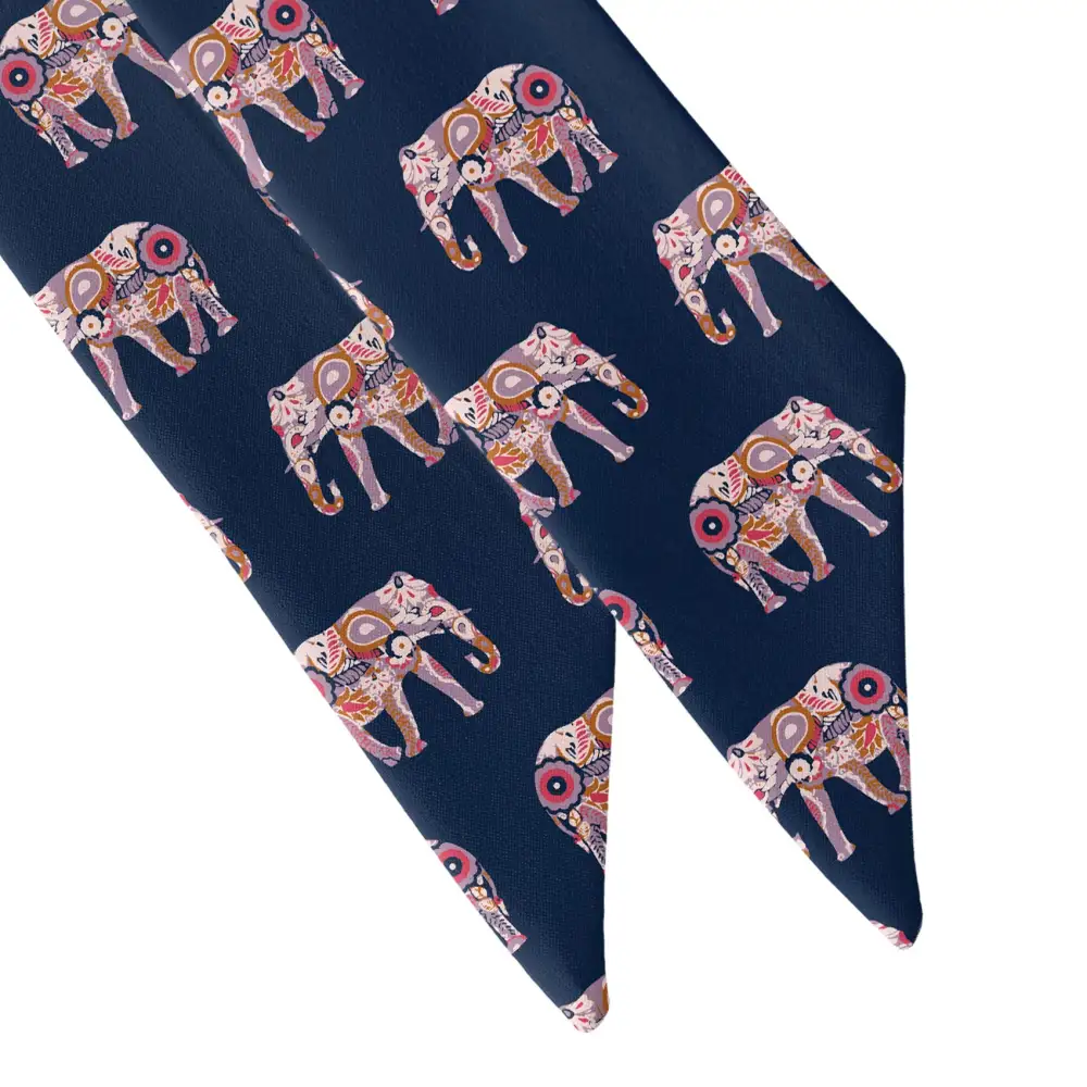 Floral Elephants Pattern Hair Scarf