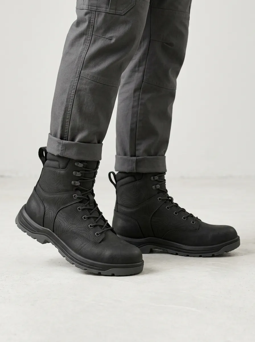 Men's Topographic Pattern Work Boots