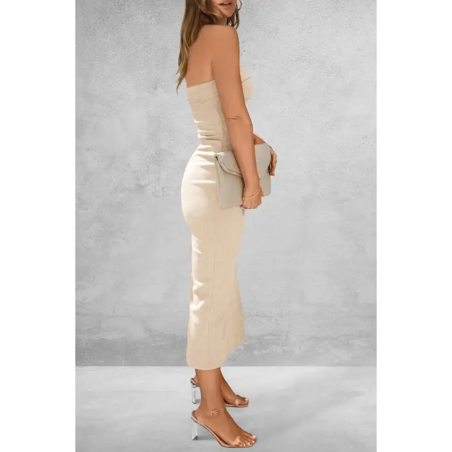 Everyday Slit Tube Midi Dress