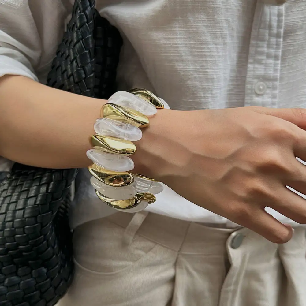 Sleek Acrylic Statement Hand Chain Jewelry