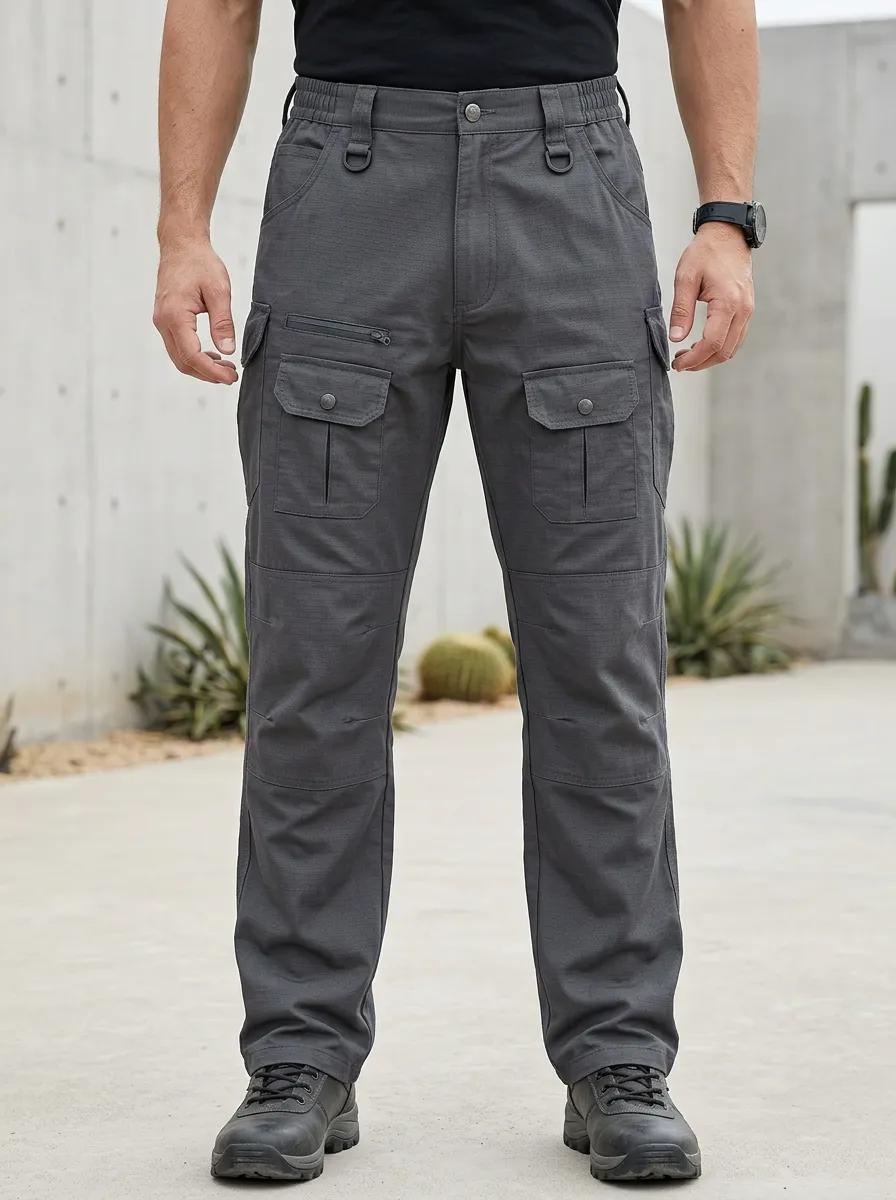 Men's Rugged Utility-Cargo Multi-Pocket Waterproof Tactical Cargo Pants