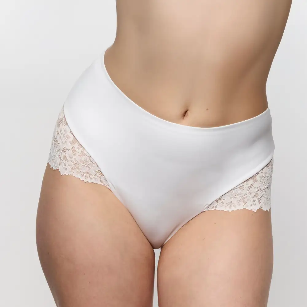 Women's Full Coverage Seamless Bonded Edge Elastic Waistband Cotton Gusset Floral Lace Cotton Retro Detail Soft Fabric Stretch Fit High Waist Panty