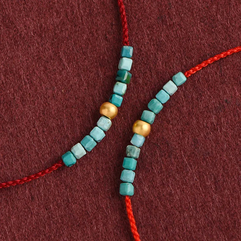 Beads Turquoise Braided Bracelet Anklet