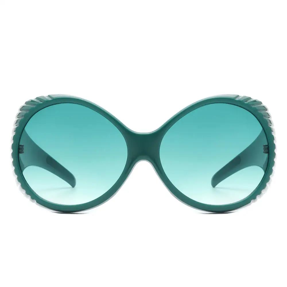 Round Wraparound Frame Sunglasses