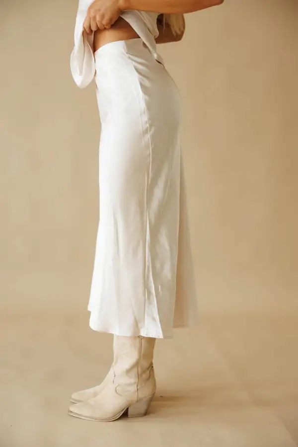 Modern Satin Midi Skirt