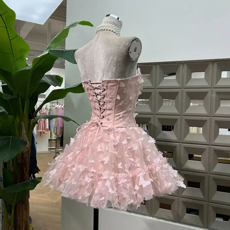Tiered Strapless Ruffle Mini Dress