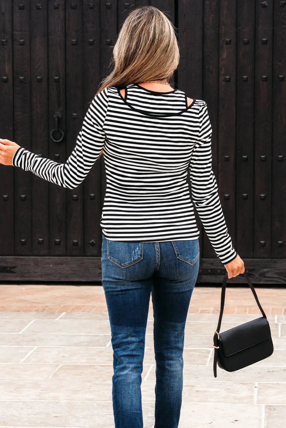 Women's Striped Top With Long Sleeve