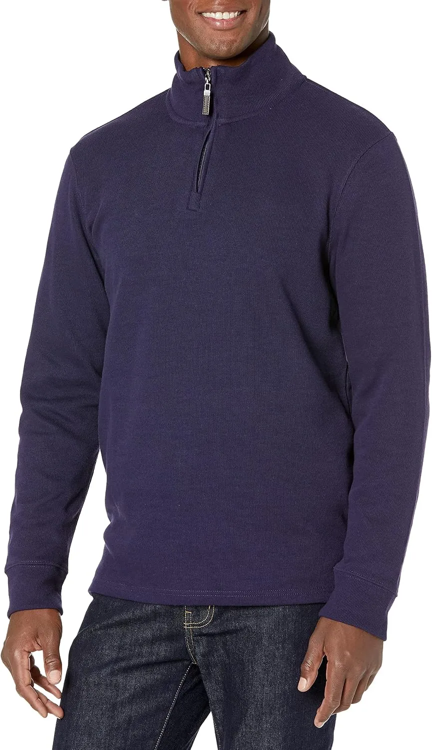 Amazon Essentials Men's Quarter-Zip French Rib Mock Neck Sweater, Casual Wear
