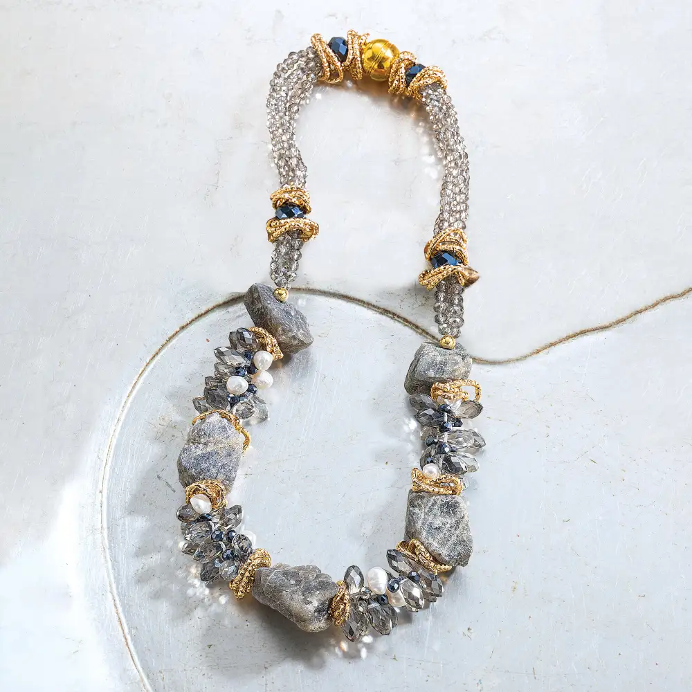 Classic Pearl Beaded Statement Necklace