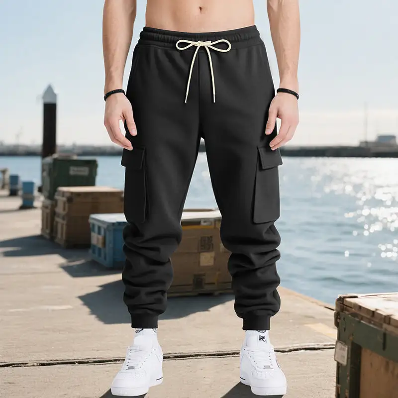 Men's Technical Cargo Pockets Waistband Cargo Pants