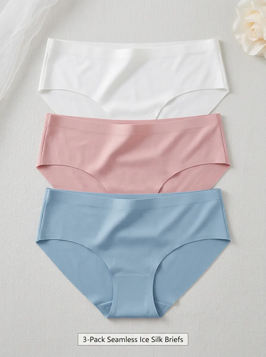 Women's Comfort Inspired Seamless Solid Color Three-Pack Panties