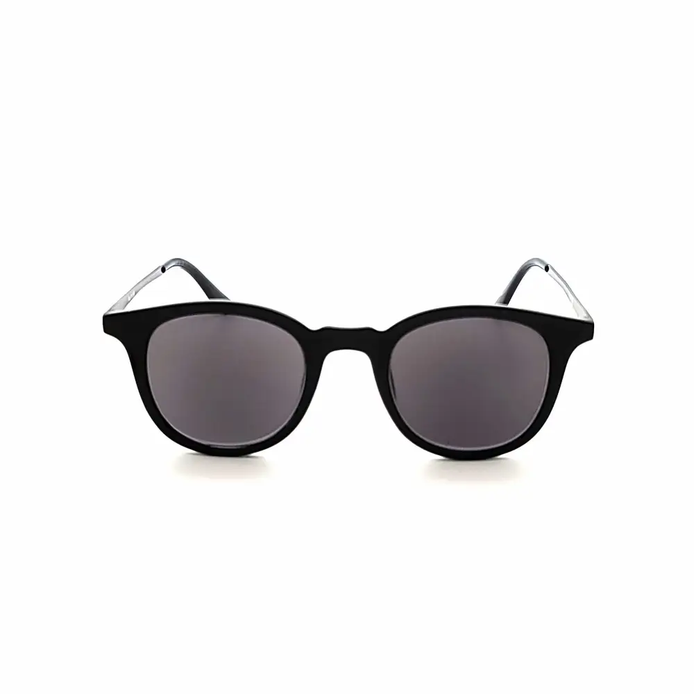 Round Full-Lens Smoke-Lens Reading Sunglasses
