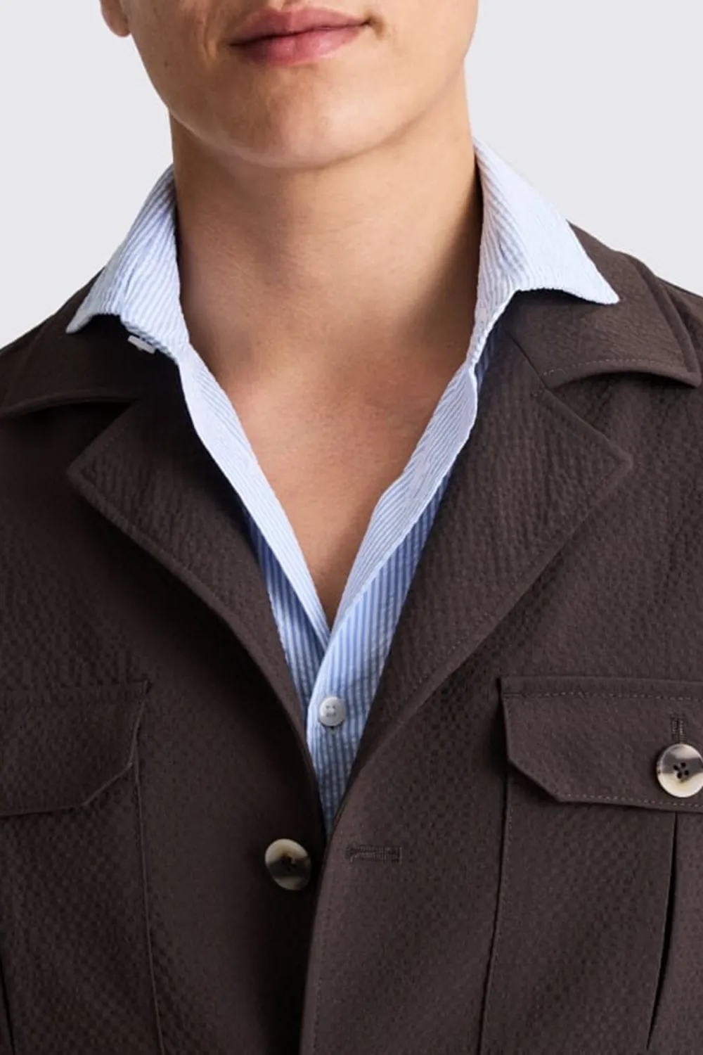 Soft And Stylish Brown Men's Shirt Jacket