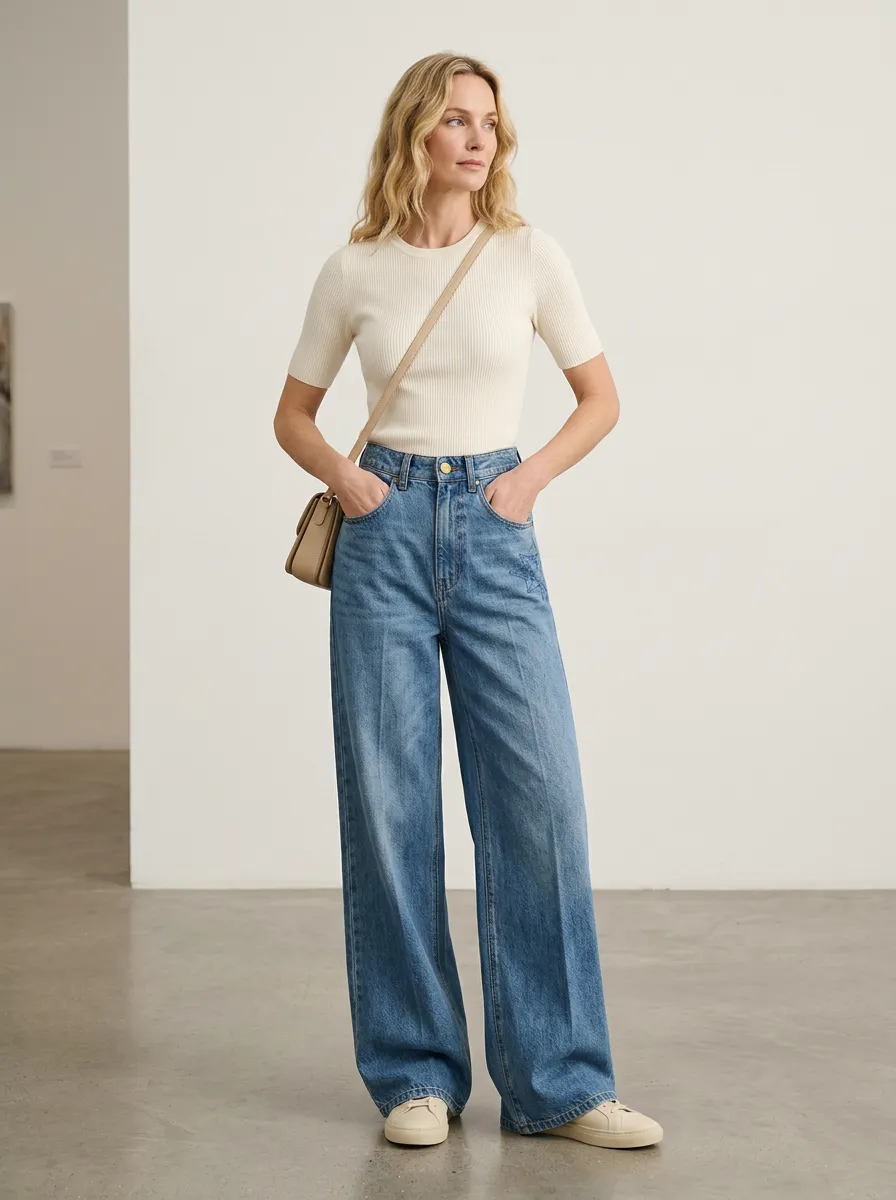 Women's Wide Leg Denim Jeans