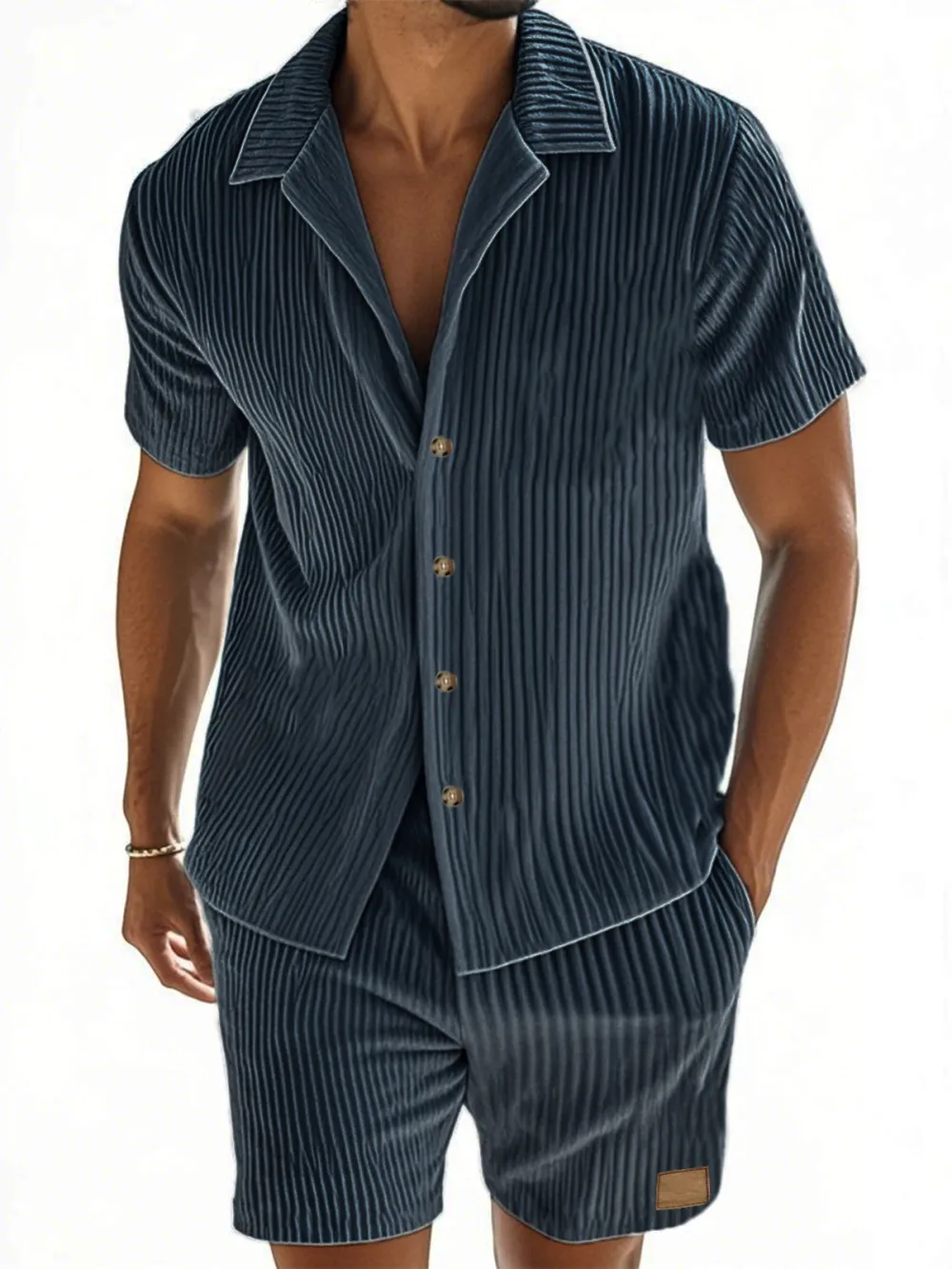 Clean Line Short Sleeve Shirt Set
