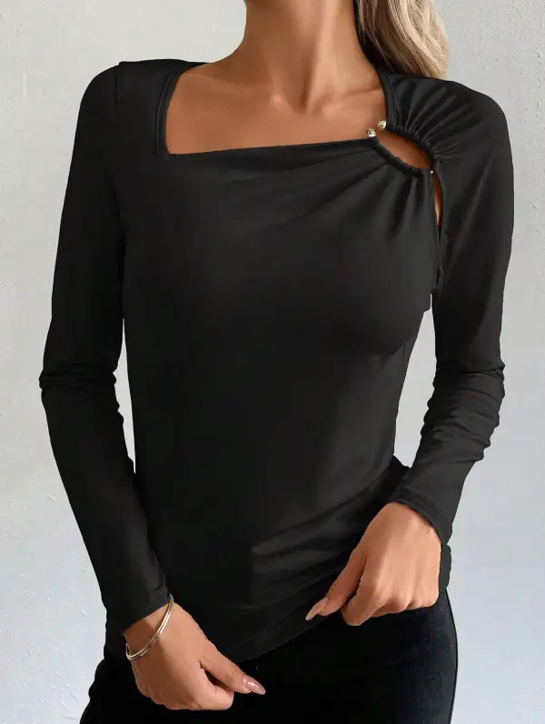 Soft Detail Openwork Top