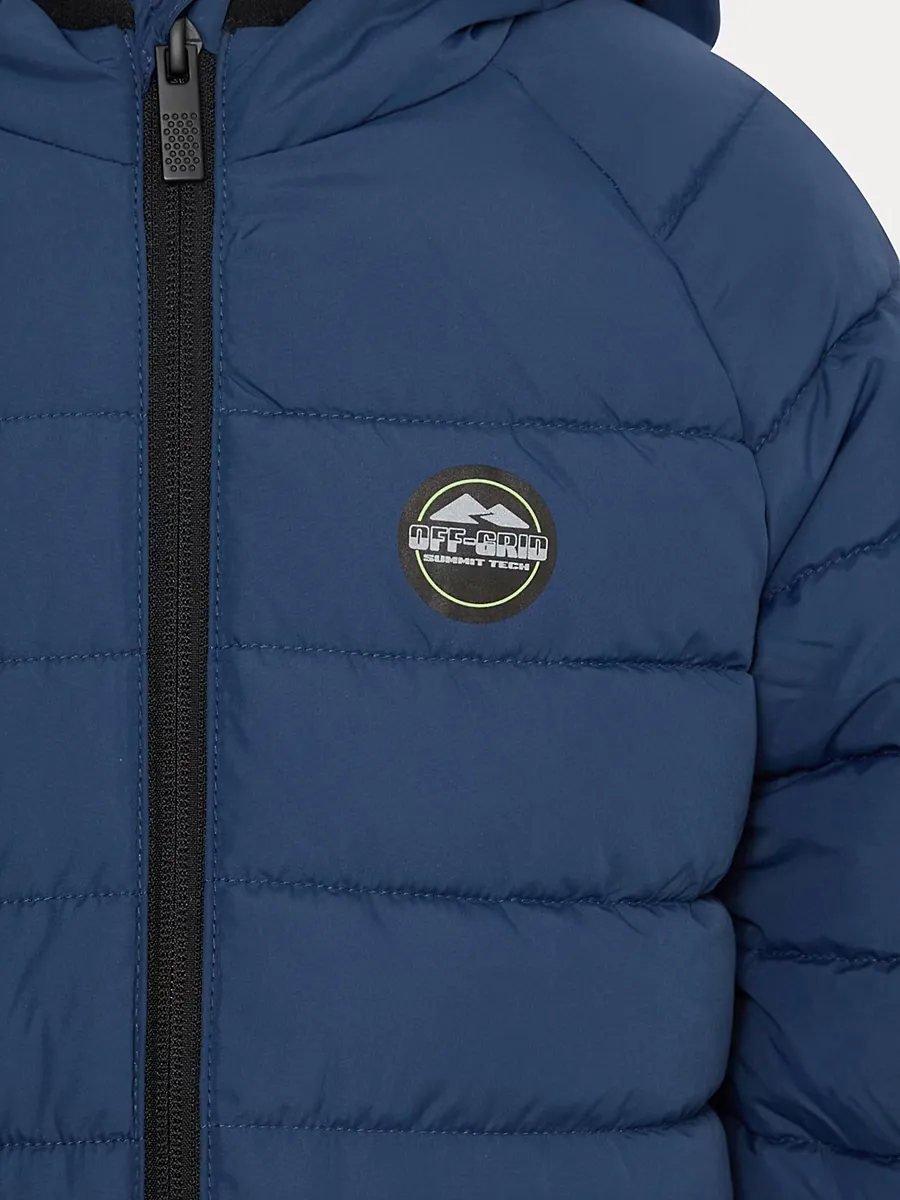 Navy Midweight Hooded Padded Jacket