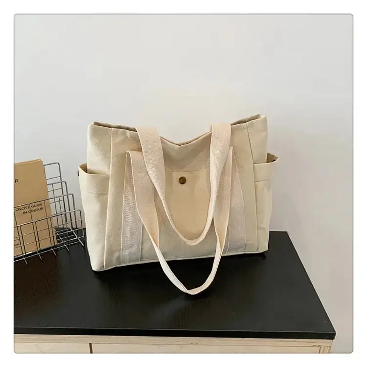 Minimalist Mustard Canvas Everyday Tote Bag