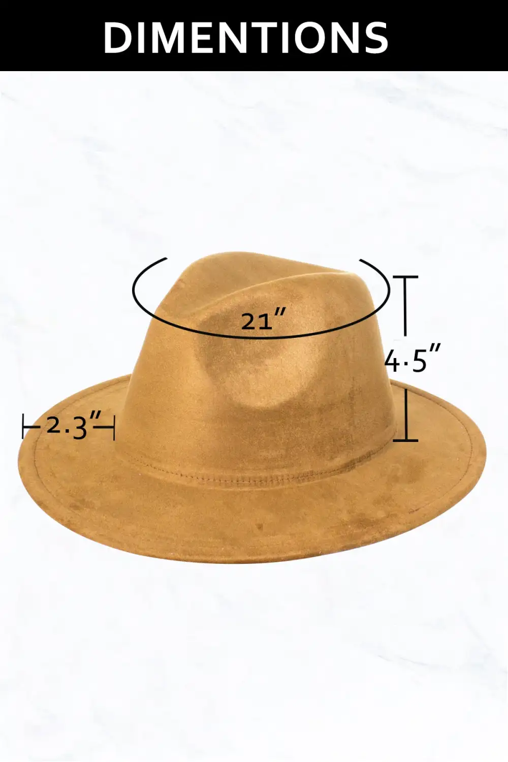 Suede Regular Eaves Peach Top Fedora Hat