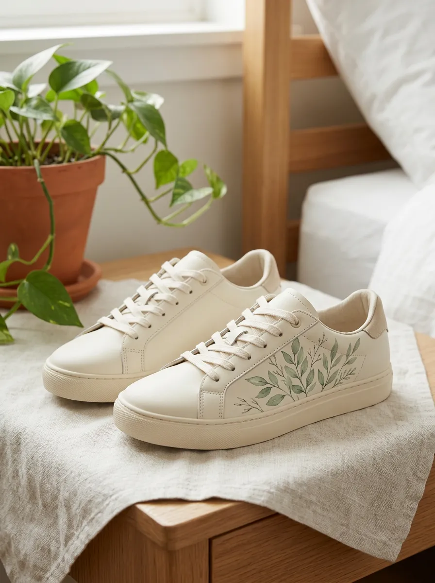 Women's Statement Botanical Nature Lover Leaves Skate Shoes