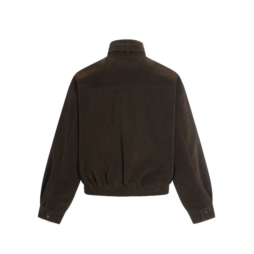 Buckle Detail Leather Jacket