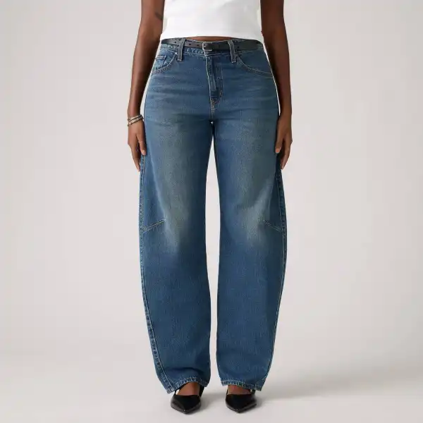 Barrel-Leg Mid-Rise Women's Jeans