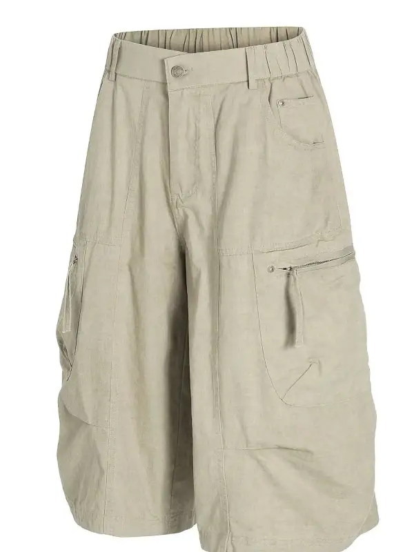 Relaxed Fit Washed Cargo Shorts