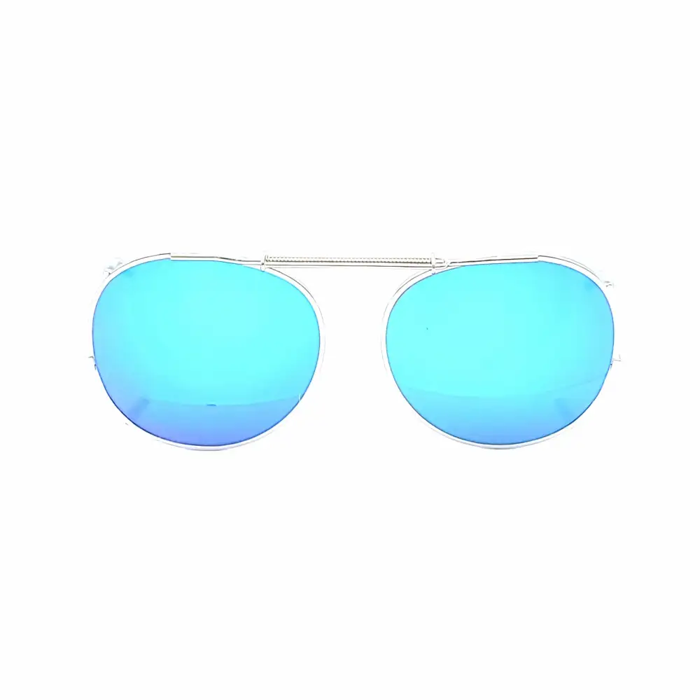 44mm Round Mirrored Clip-On Sunglasses