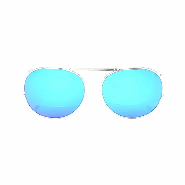 44mm Round Mirrored Clip-On Sunglasses