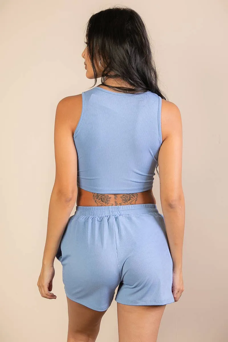 Everyday Ribbed Crop Women's Lounge Set