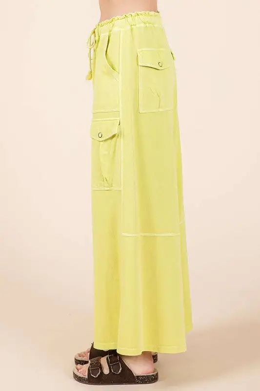 French Terry Cargo Wide Leg Pants