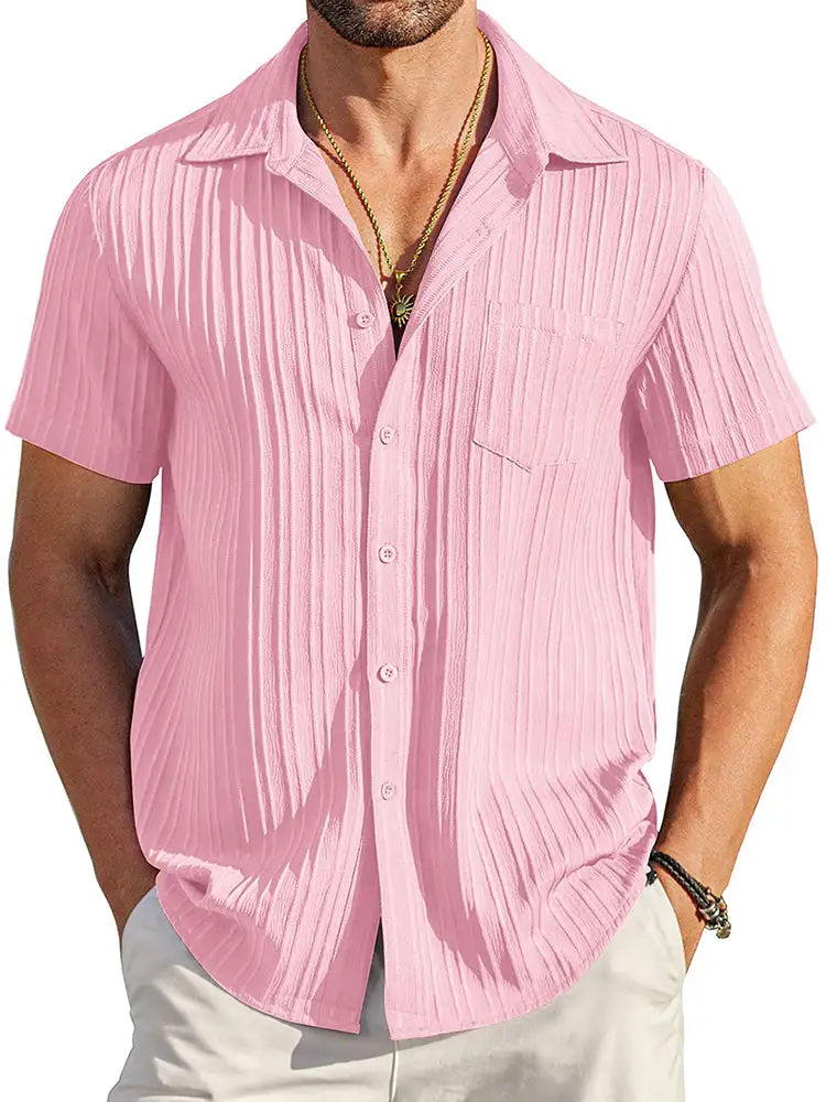 Soft Weave Textured Button Down Shirt