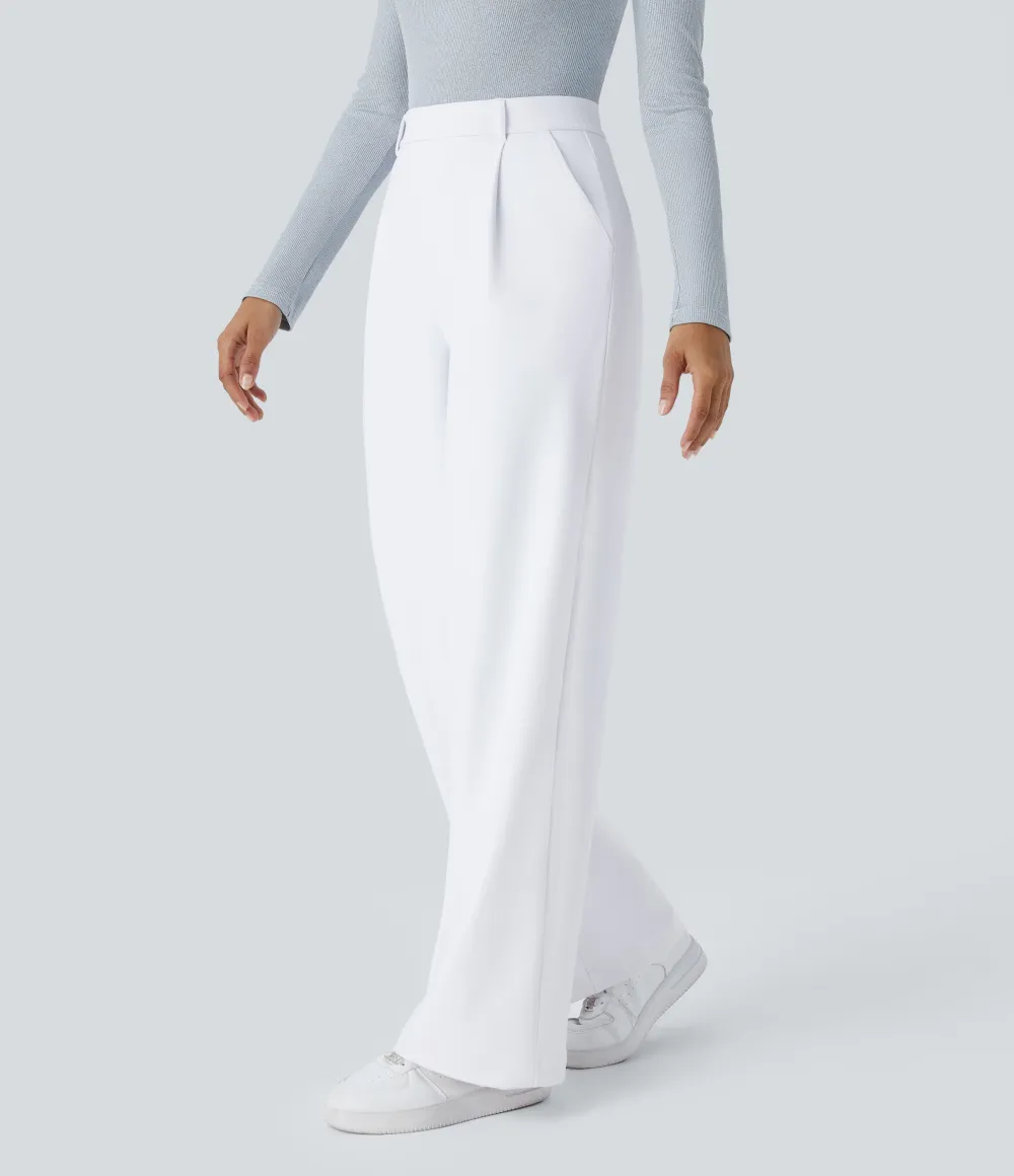 2026🔥  High Waisted Pocket Straight Leg Work Pants
