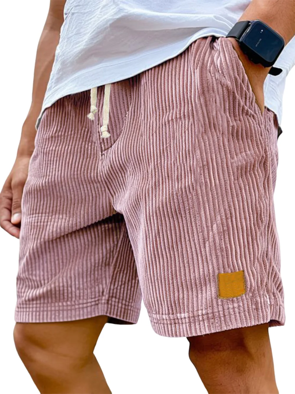 Clean Cut Corduroy Seamed Detail Shorts
