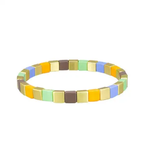 Mixed Enamel Tile Bracelet