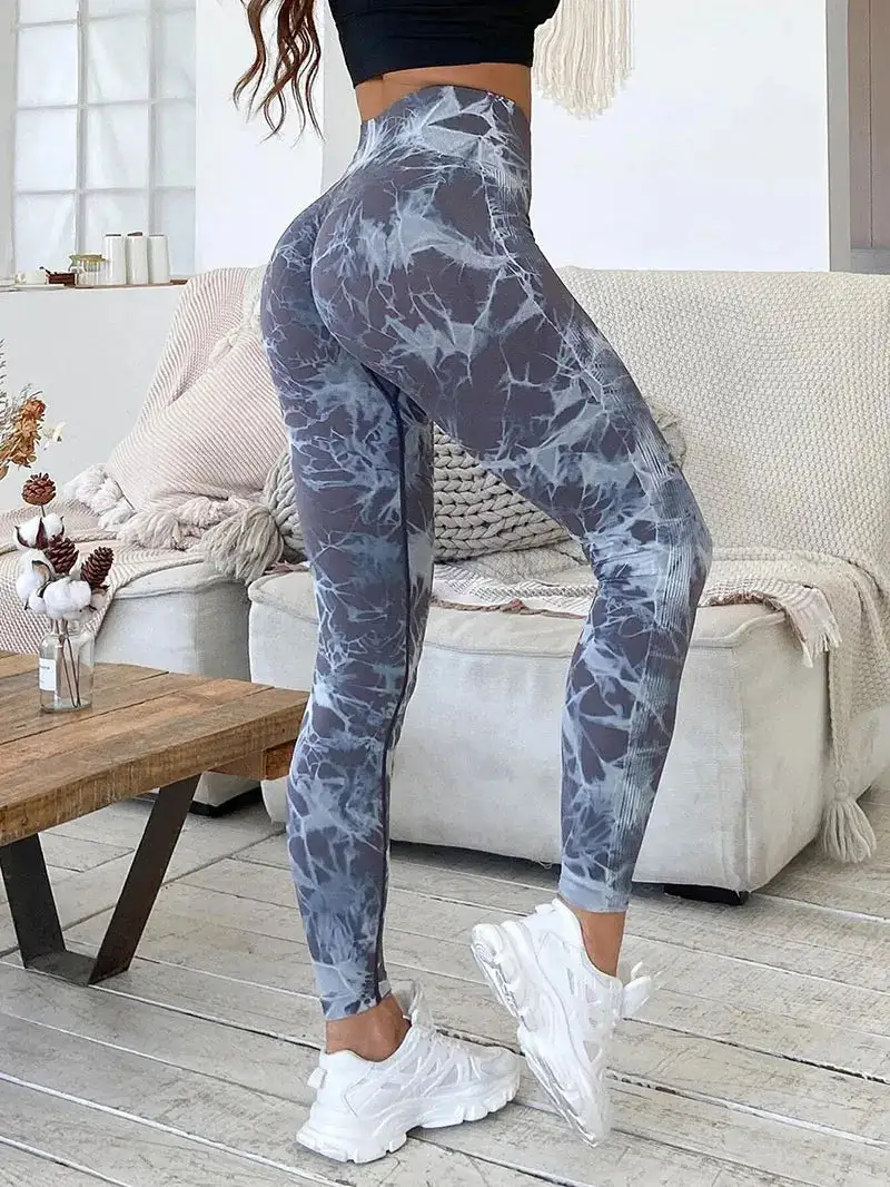 Seamless Fitness Gym Leggings Tie Dye Yoga Pants Tights High Waist