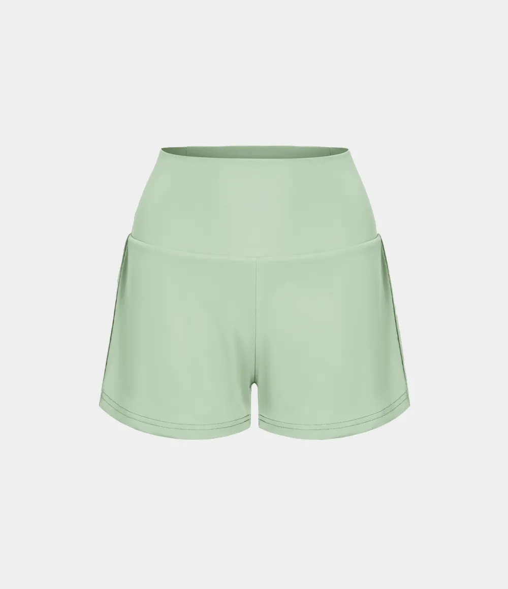 2026🔥  Super High Waisted Back Pocket & Side Hidden Pocket 2-in-1 Yoga Shorts 2.5