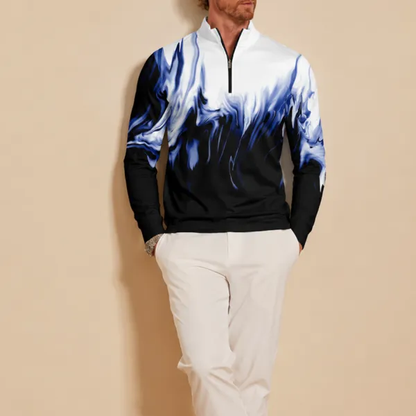 Refined Lightweight Long Sleeve Pullover Golf Shirt
