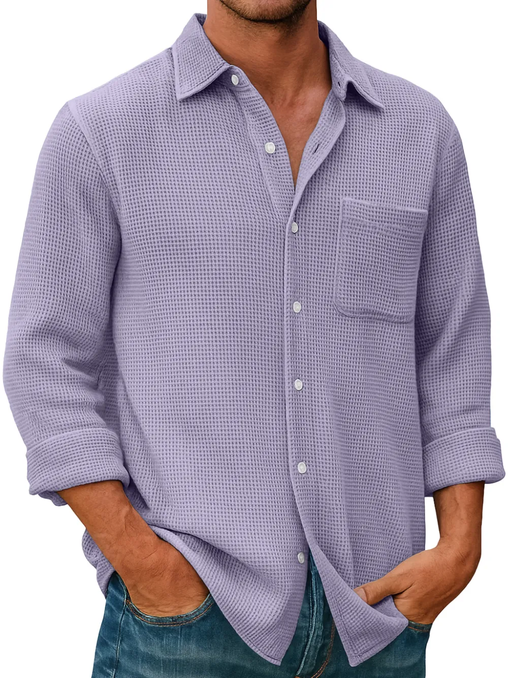 Textured Knit Pocket Shirt