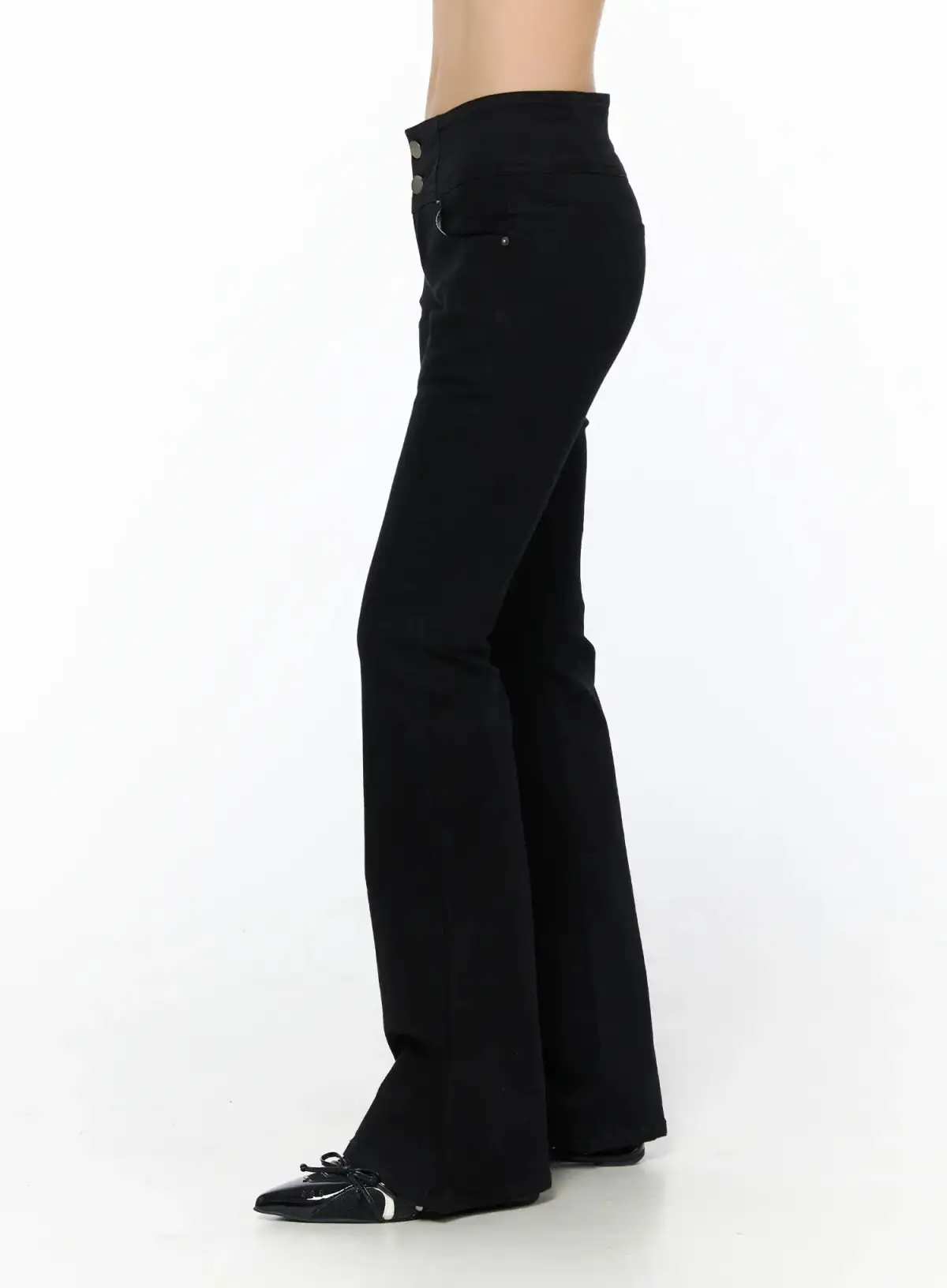 High-Waist Bootcut Jeans