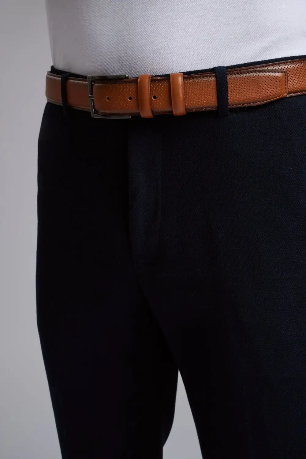 Classic Textured Leather Buckle Detail Waist Belt